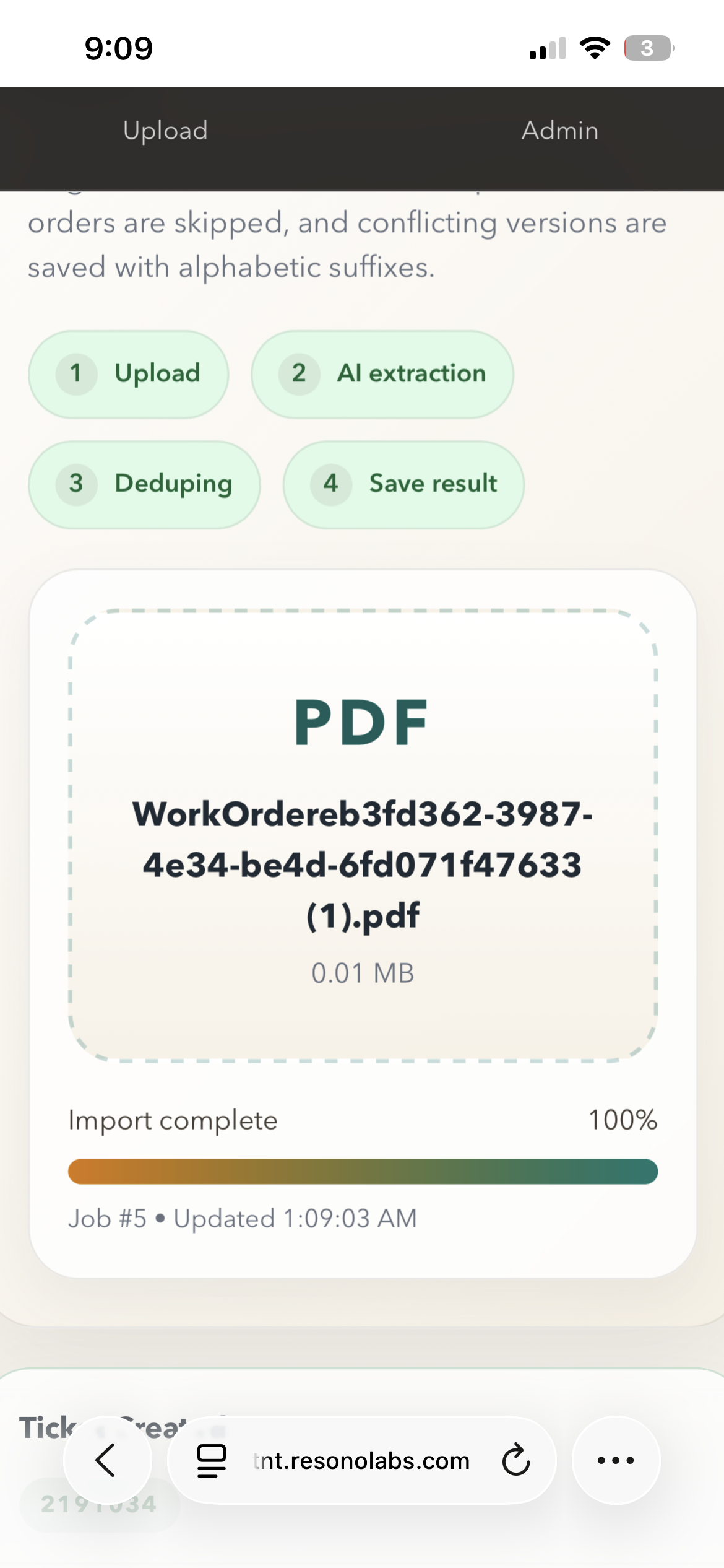WorkOrder operations view