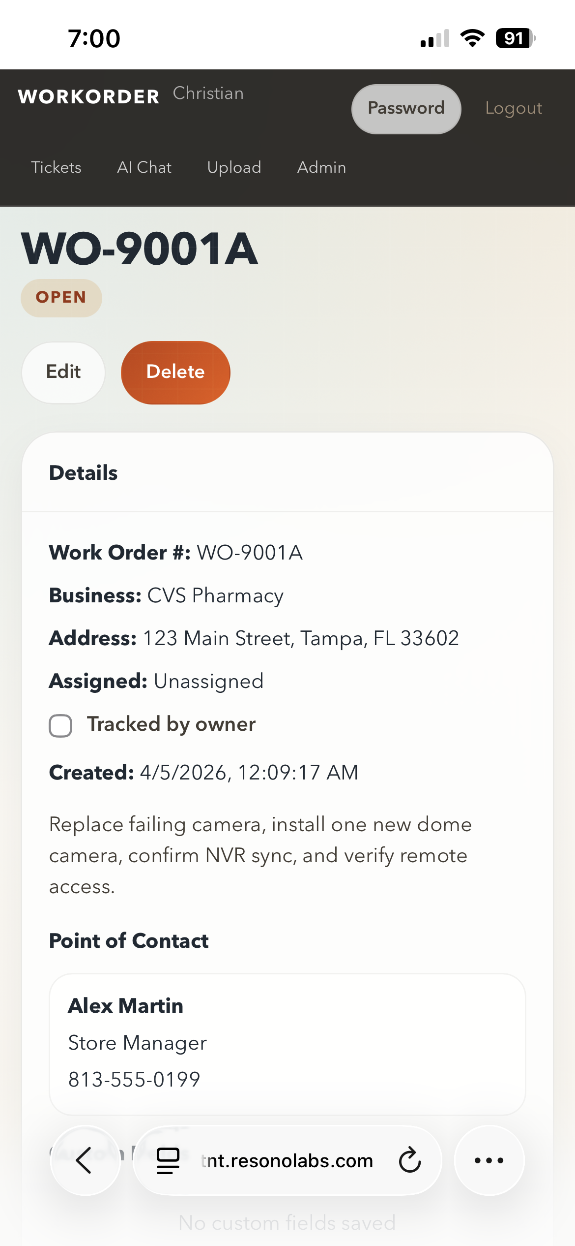 WorkOrder admin tools